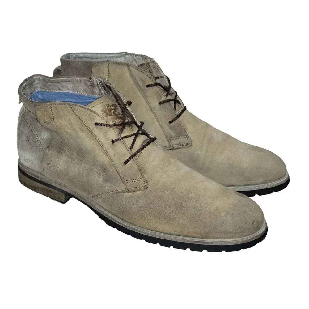 Mark Nason Loretto Men's Brown Leather Memory Foam Lux Chukka Boots Size 10.5